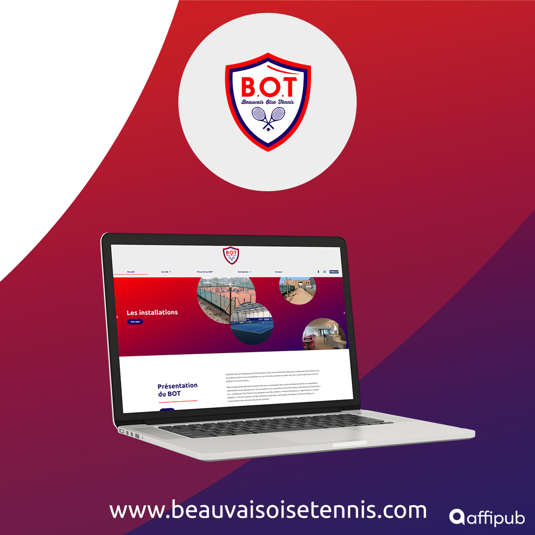 Site internet e-commerce du Beauvais Oise Tennis