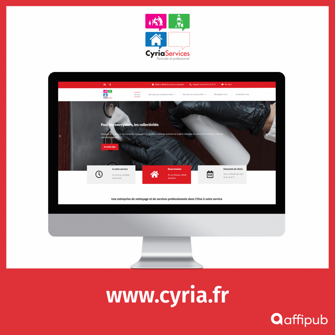 Site web de Cyria Services à Beauvais